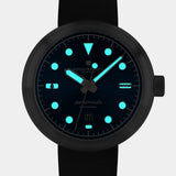 Laccadive wristwatch lume glowing with Swiss BGW Super-Luminova for best visibility in every light.