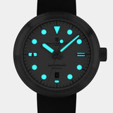 Zanskar wristwatch lume glowing with Swiss BGW Super-Luminova for best visibility in every light.