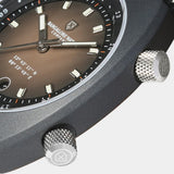 Matte grey Cerasteel™ case of the Earthshine, inspired by Earth’s reflection on the Moon.