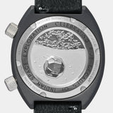 Caseback of the Manzinus II wristwatch featuring Aryabhata, India’s first satellite.