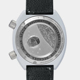 Caseback of the Manzinus wristwatch featuring Aryabhata, India’s first satellite.