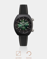 Apogee Supernova - India’s space-qualified wristwatch with a green fumé dial and sunray pattern.