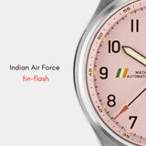 MACH 1 Silk Scarf wristwatch featuring the Indian Air Force fin-flash at 9H position.