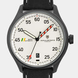 Close-up of the MACH 1 Avalanche wristwatch dial, featuring the Frostpeak pattern inspired by high-altitude aviators.