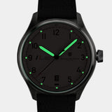 Bright Super-Luminova® pips on the MACH 1 Silk Scarf watch dial for enhanced nighttime visibility.