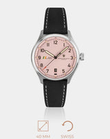 MACH 1 Silk Scarf – India-inspired aviation wristwatch with a aerobloom dial and stainless steel case.