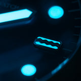 Laccadive wristwatch dial with designed index at 9H showcasing a tree icon - depicting the forests, 3H showcases a wave pattern, symbolising the oceans.