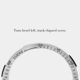 The Outfield wristwatch featuring a unidirectional rotating bezel with "Overs tracking" for timing cricket matches.