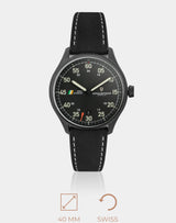 MACH 1 Aviator Stealth Fighter – A fighter Pilot watch crafted with a stealthy black case and elements inspired by the MiG 21 fighter jet.