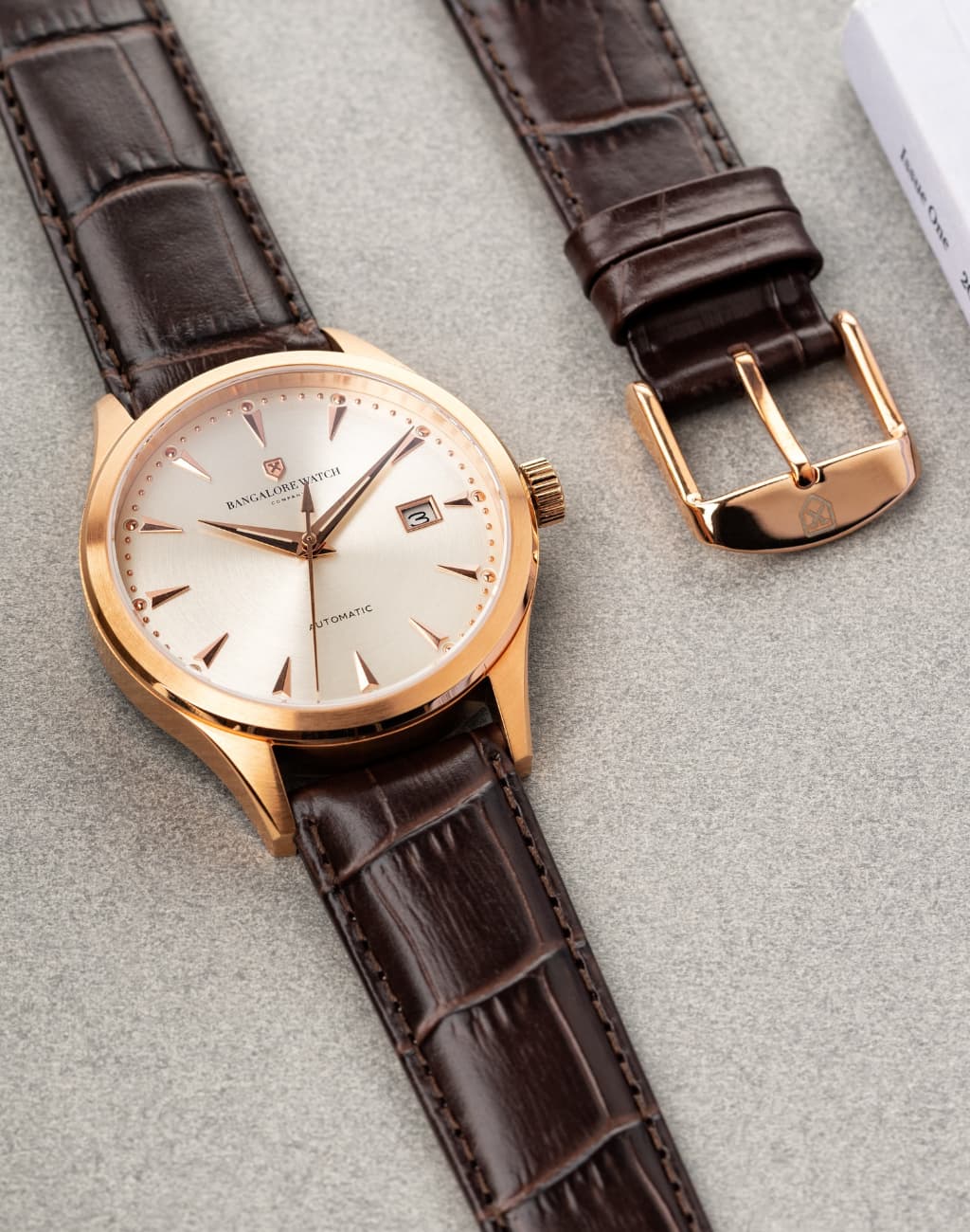 The Good Brown Strap, Rose Gold Buckle1
