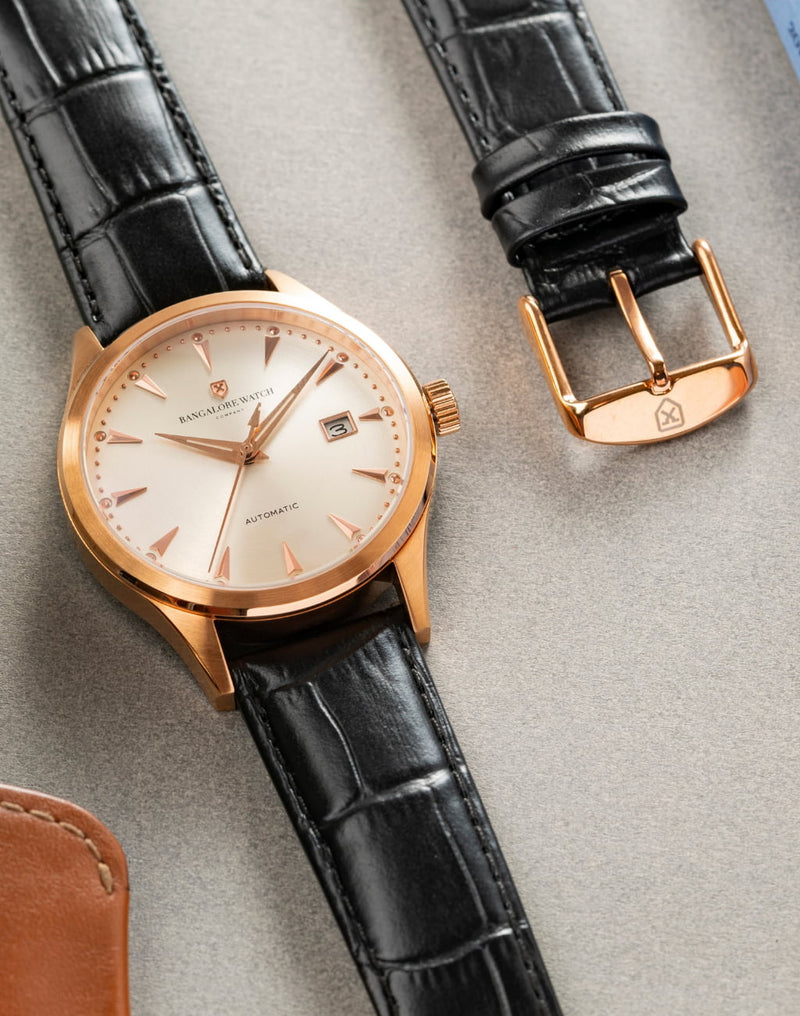 The Good Black Strap, Rose Gold Buckle